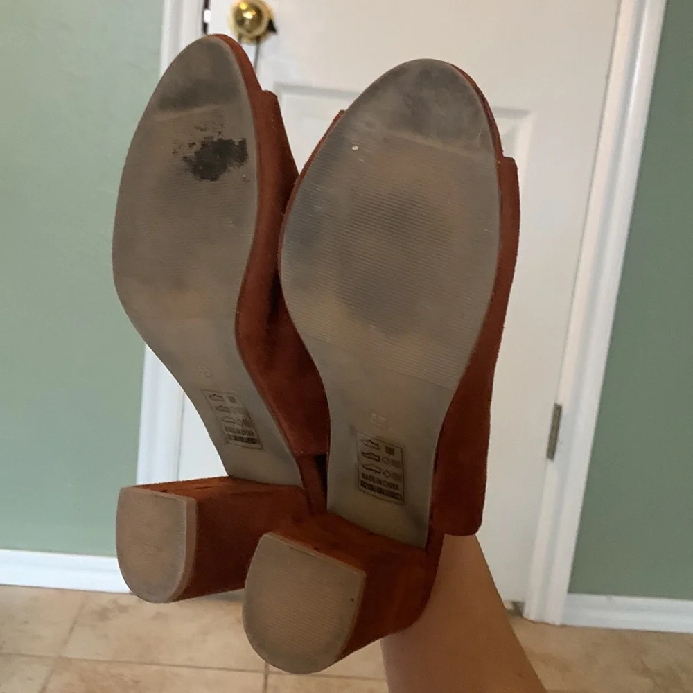 Rust Brown Open Toe Heel - Picture 4 of 5